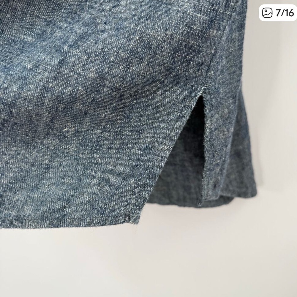 Eileen Fisher Hemp Organic Cotton Chambray Tunic Petite Small Sustainable Top - Picture 10 of 11